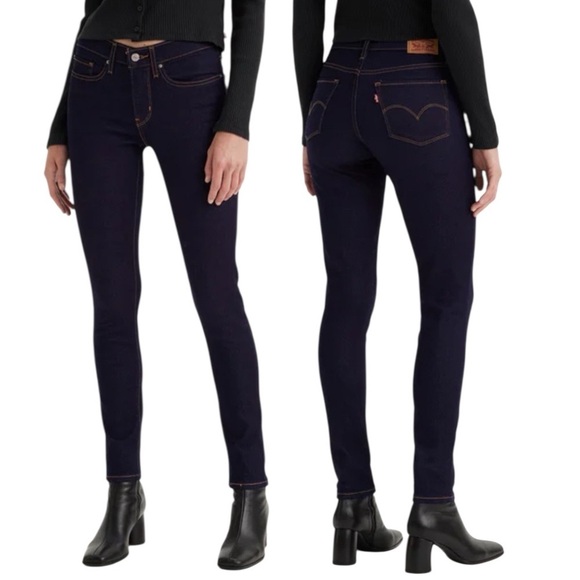 Levi’s 311 Shaping Skinny Jeans Dark Blue Size 27 Mid Rise - Picture 1 of 13